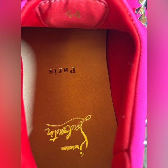 NWOB - Christian Louboutin Neon Pink Studded Sneakers - Picture 7 of 10